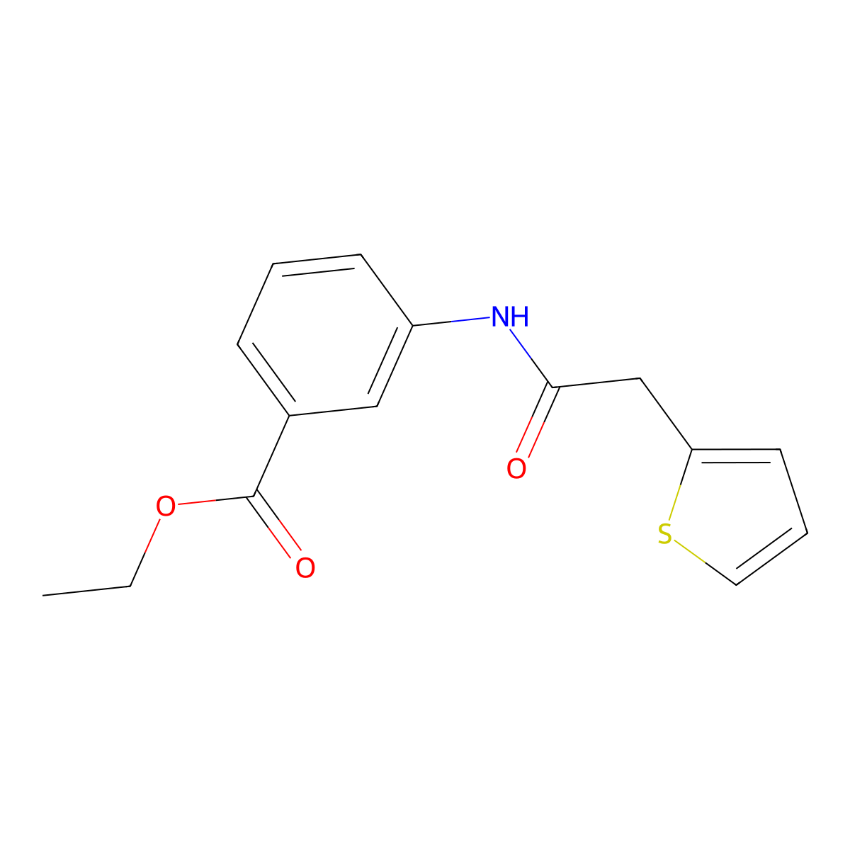 Ethyl 3-[(2-thiophen-2-ylacetyl)amino]benzoate molecular structure, CAS 349537-87-7