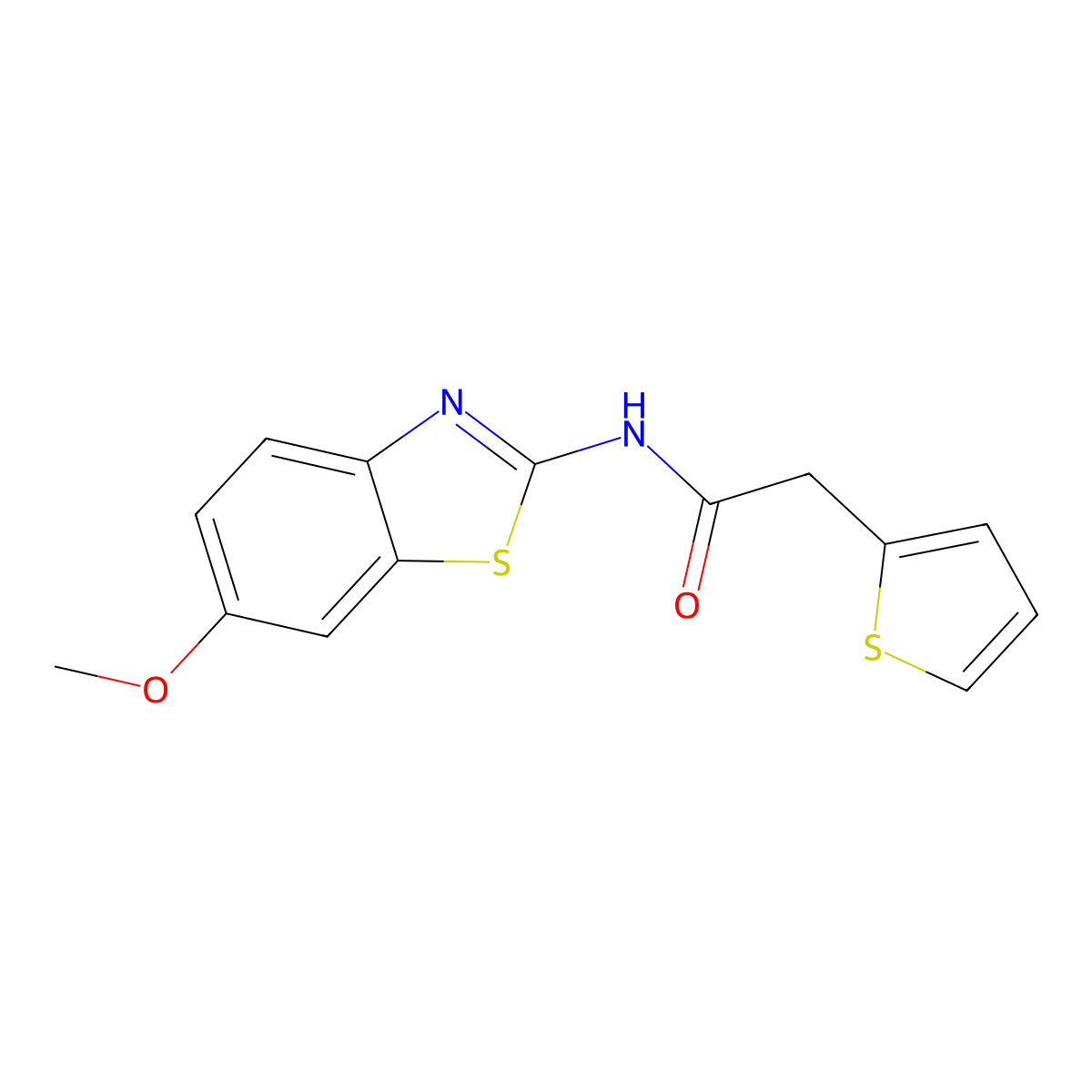 N-(6-methoxy-1,3-benzothiazol-2-yl)-2-(2-thienyl)acetamide molecular structure, CAS 349537-92-4