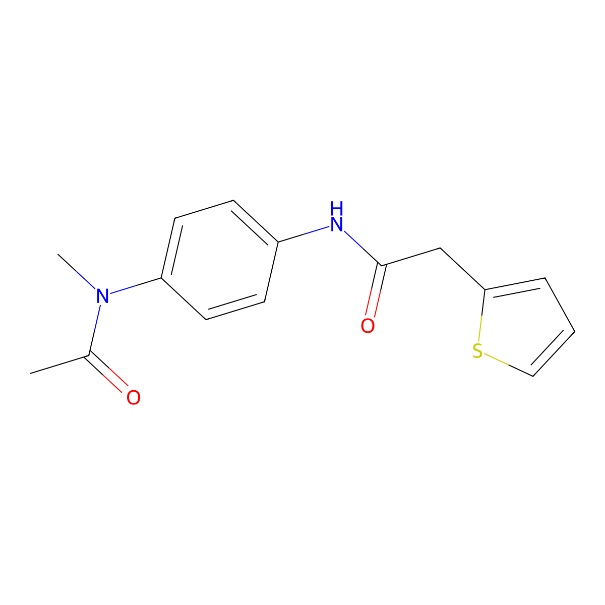 N-[4-[acetyl(methyl)amino]phenyl]-2-thiophen-2-ylacetamide molecular structure, CAS 349537-95-7