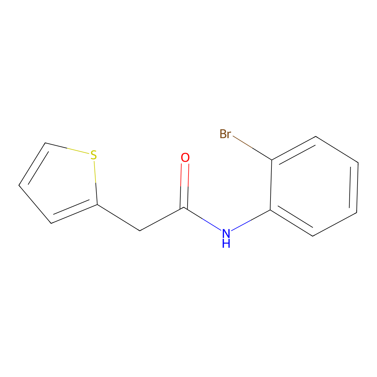 N-(2-bromophenyl)-2-thiophen-2-ylacetamide molecular structure, CAS 349538-16-5