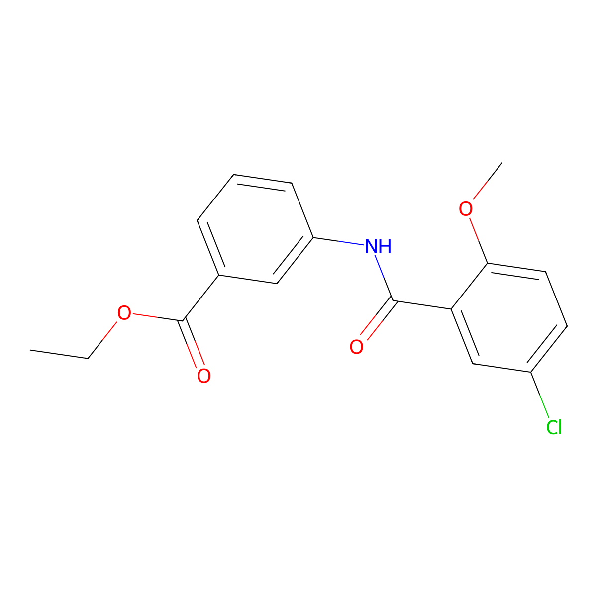 Ethyl 3-[(5-chloro-2-methoxybenzoyl)amino]benzoate molecular structure, CAS 349538-72-3
