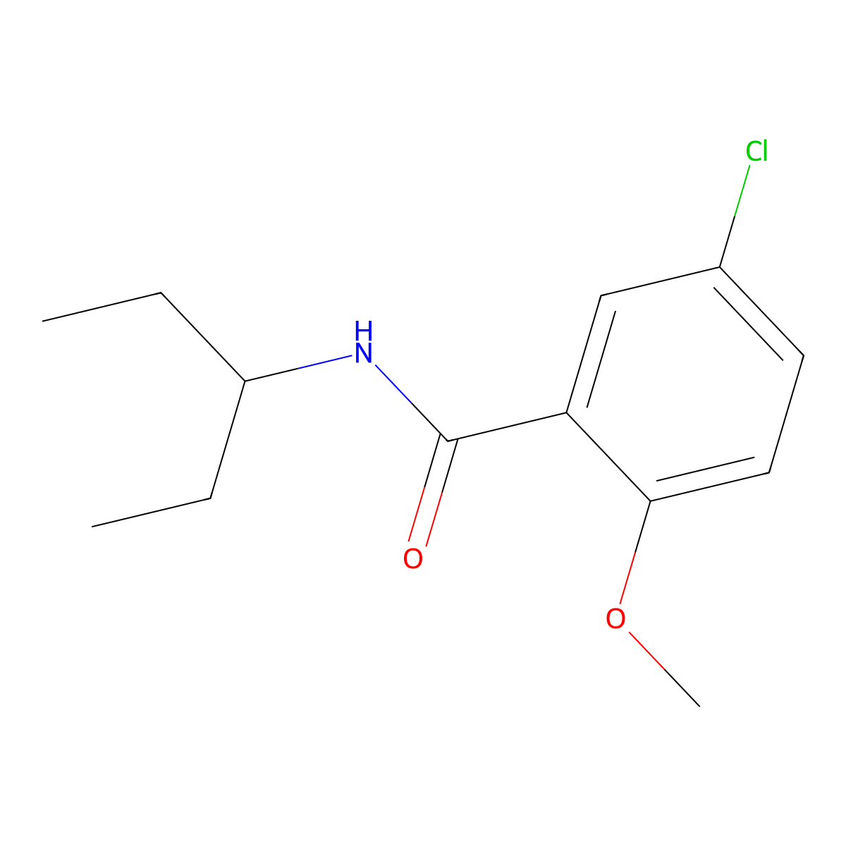 5-Chloro-N-(1-ethylpropyl)-2-methoxybenzamide molecular structure, CAS 349538-85-8