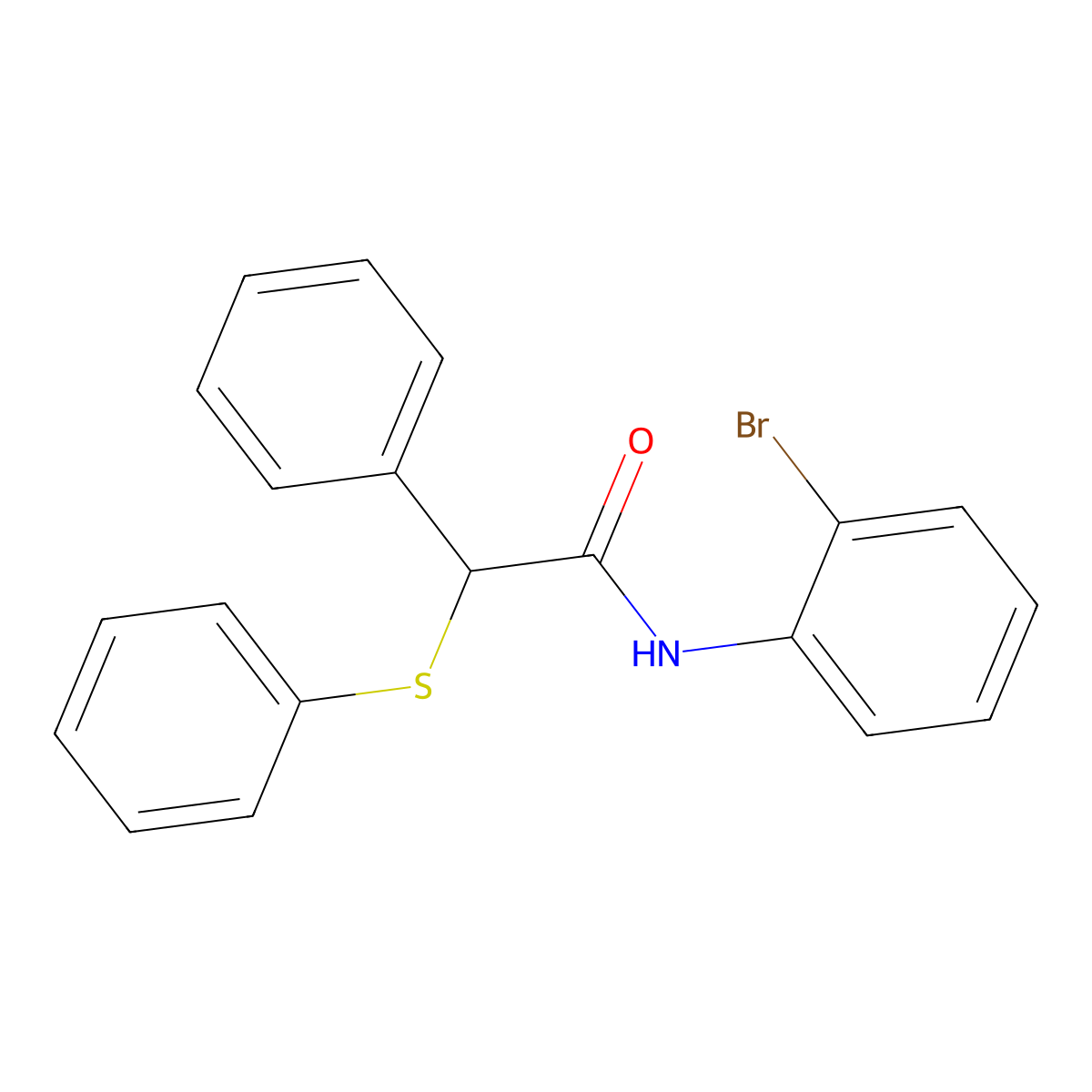 N-(2-bromophenyl)-2-phenyl-2-phenylsulfanylacetamide molecular structure, CAS 349539-20-4