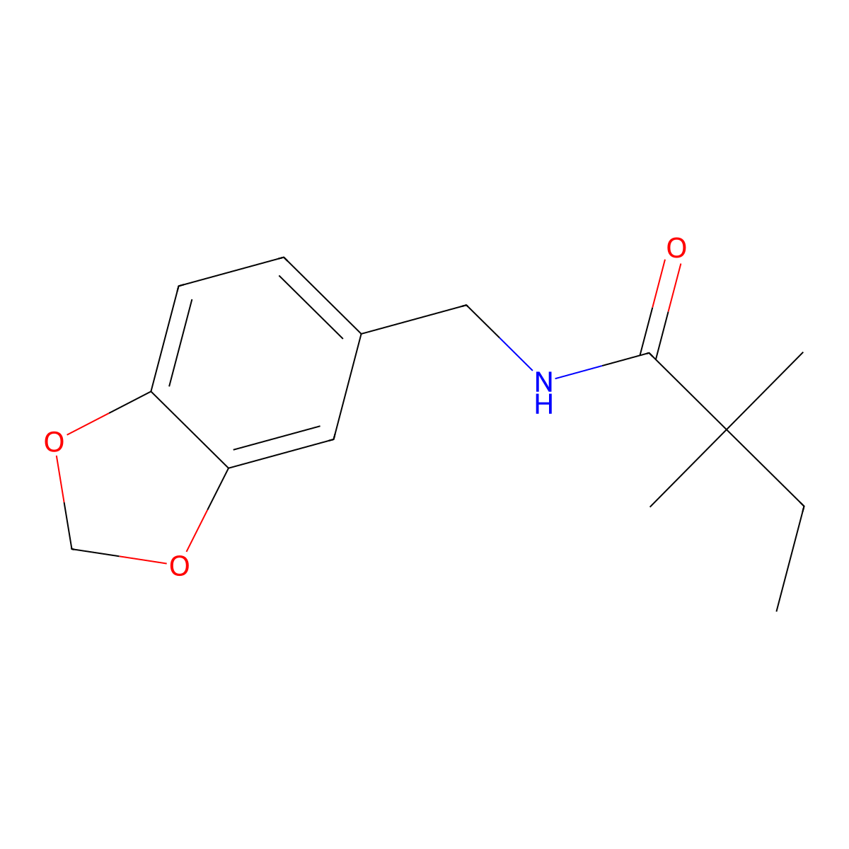 N-(1,3-benzodioxol-5-ylmethyl)-2,2-dimethylbutanamide molecular structure, CAS 349540-20-1