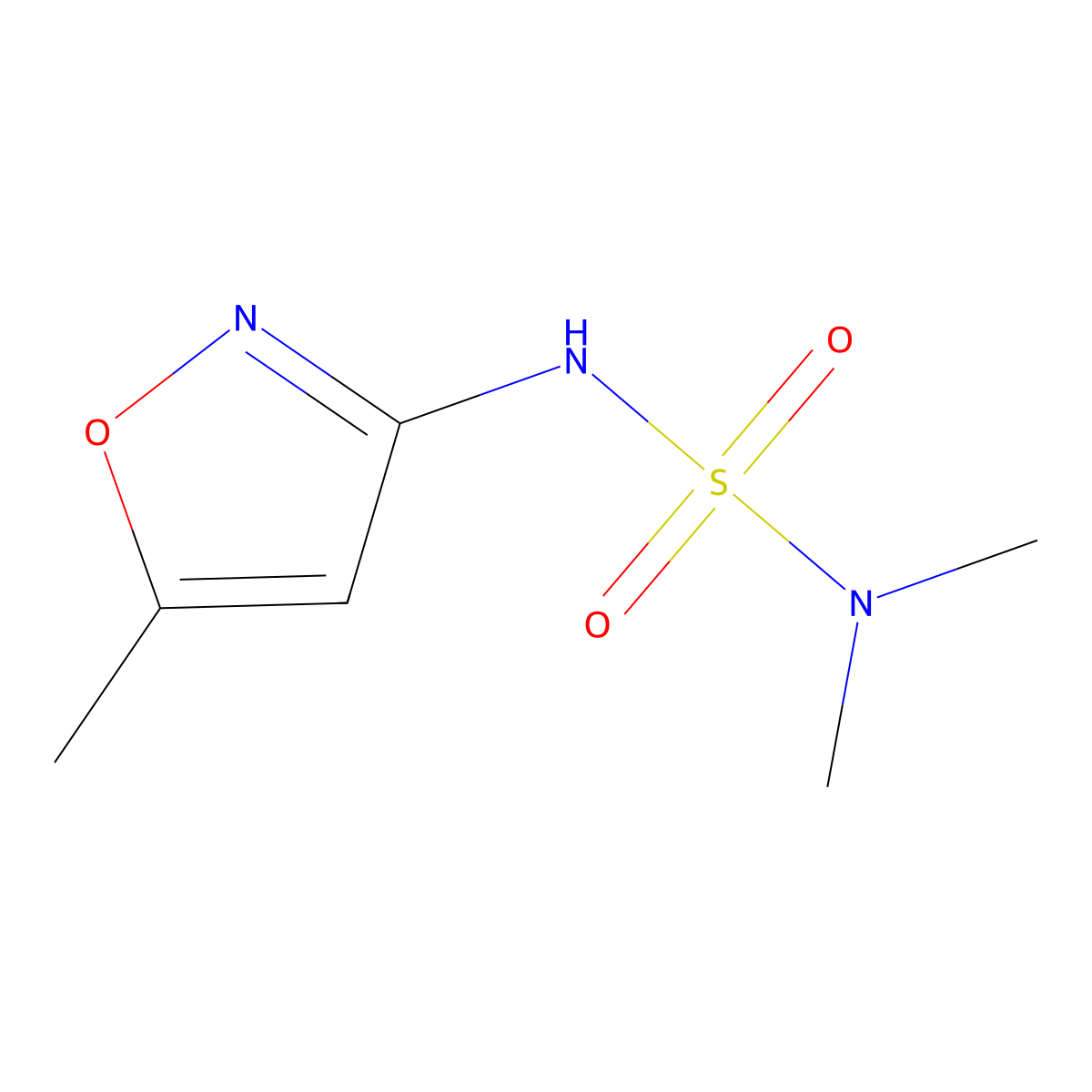 3-(Dimethylsulfamoylamino)-5-methyl-1,2-oxazole molecular structure, CAS 349540-37-0