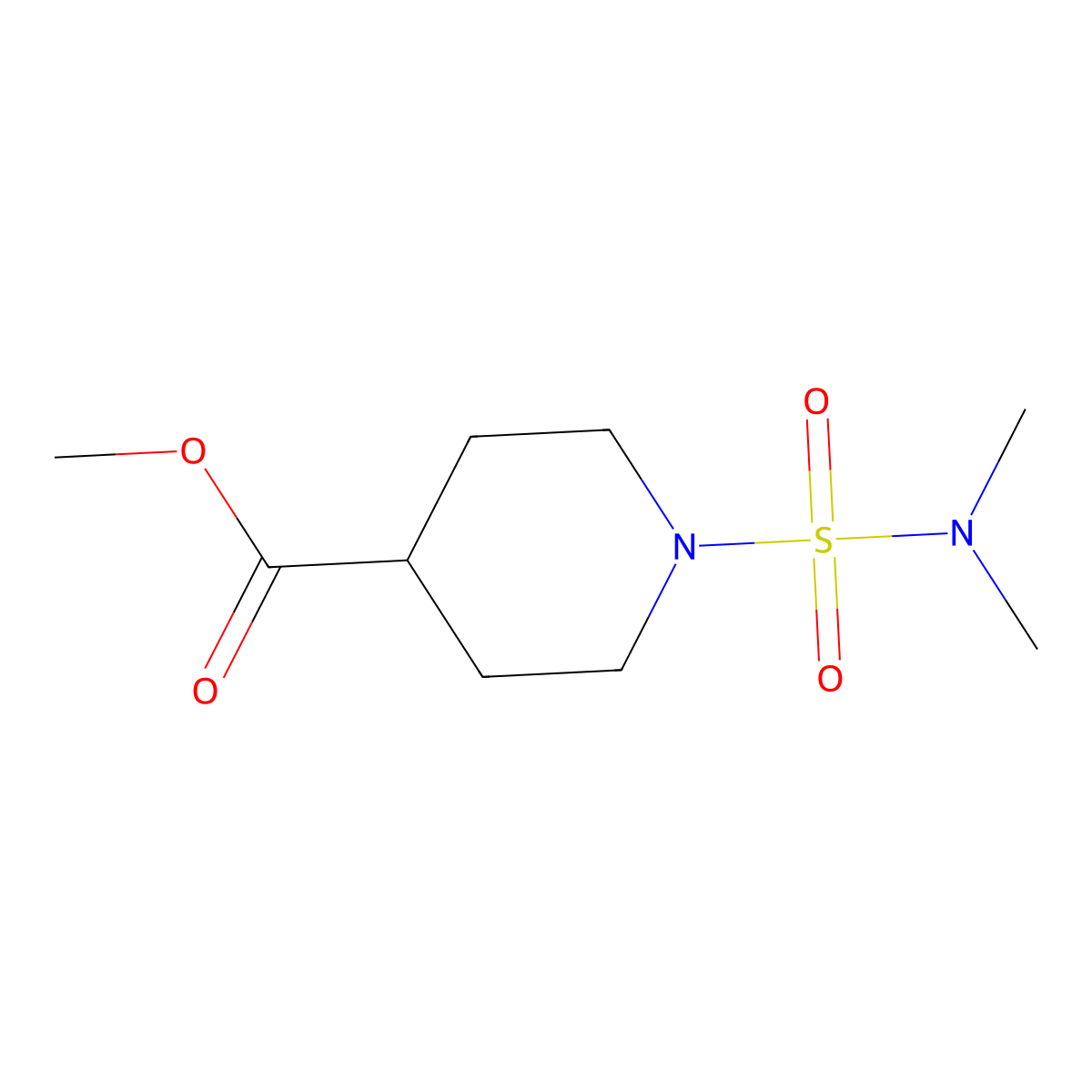 Methyl 1-[(dimethylamino)sulfonyl]piperidine-4-carboxylate molecular structure, CAS 349540-42-7