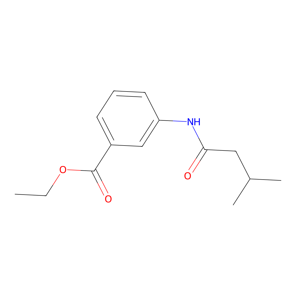 Ethyl 3-(3-methylbutanoylamino)benzoate molecular structure, CAS 349540-52-9