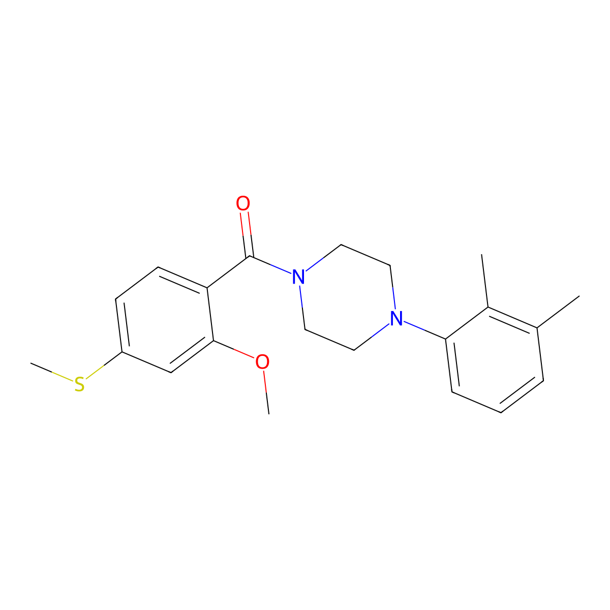 1-(2,3-Dimethylphenyl)-4-[2-methoxy-4-(methylsulfanyl)benzoyl]piperazine molecular structure, CAS 349540-90-5