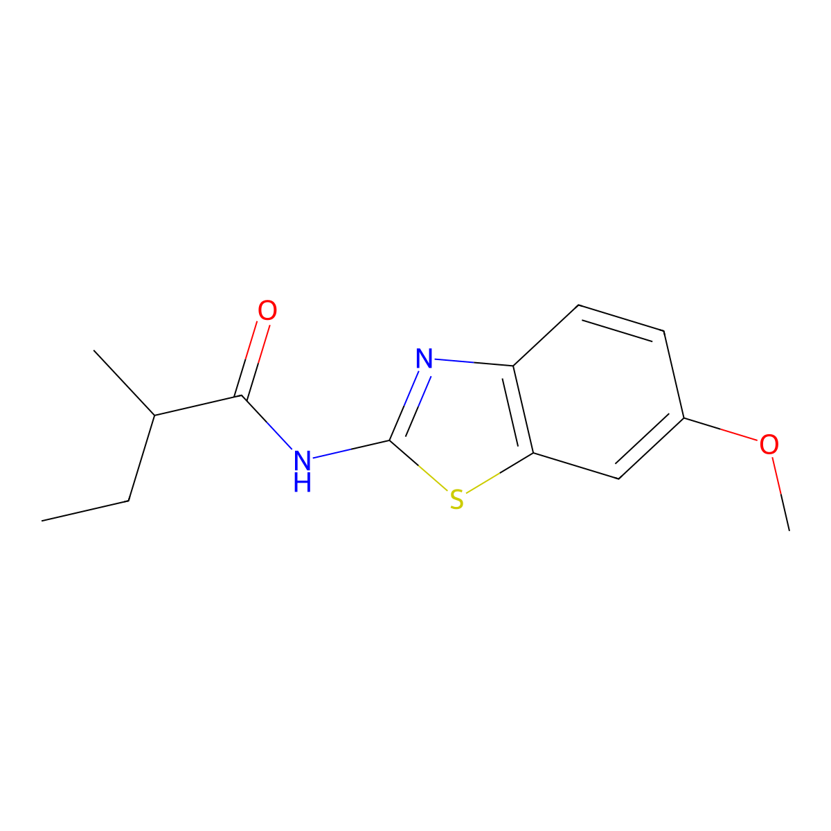 N-(6-methoxy-1,3-benzothiazol-2-yl)-2-methylbutanamide molecular structure, CAS 349540-98-3