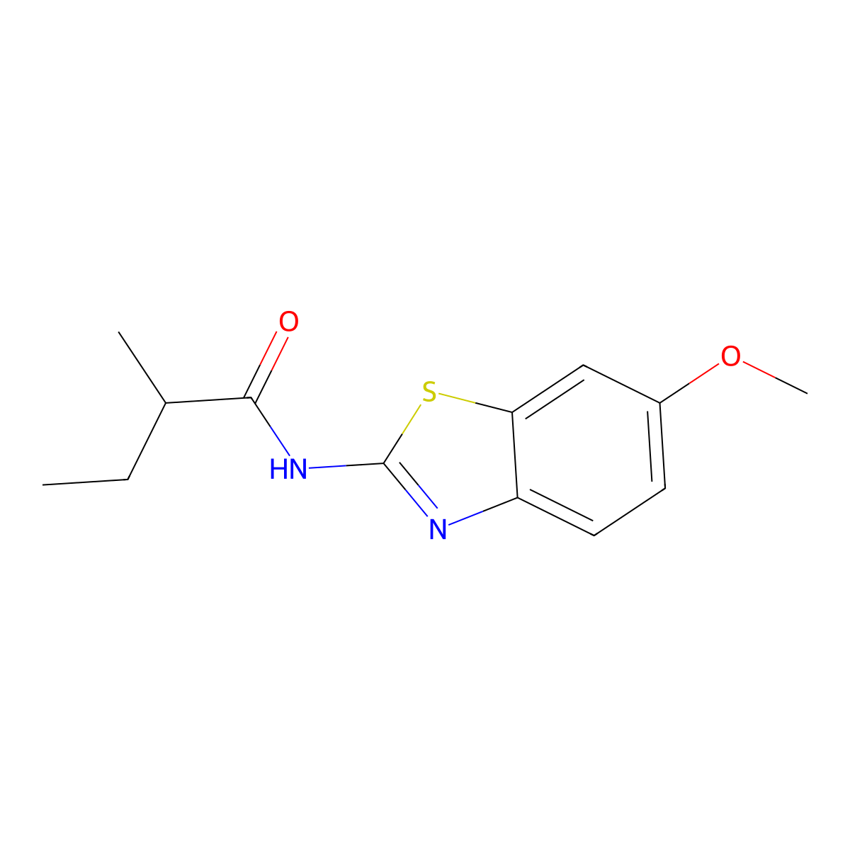 N-(6-methoxy-1,3-benzothiazol-2-yl)-2-methylbutanamide molecular structure, CAS 349540-98-3
