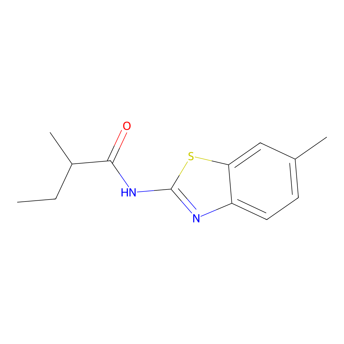 2-methyl-N-(6-methyl-1,3-benzothiazol-2-yl)butanamide molecular structure, CAS 349541-01-1