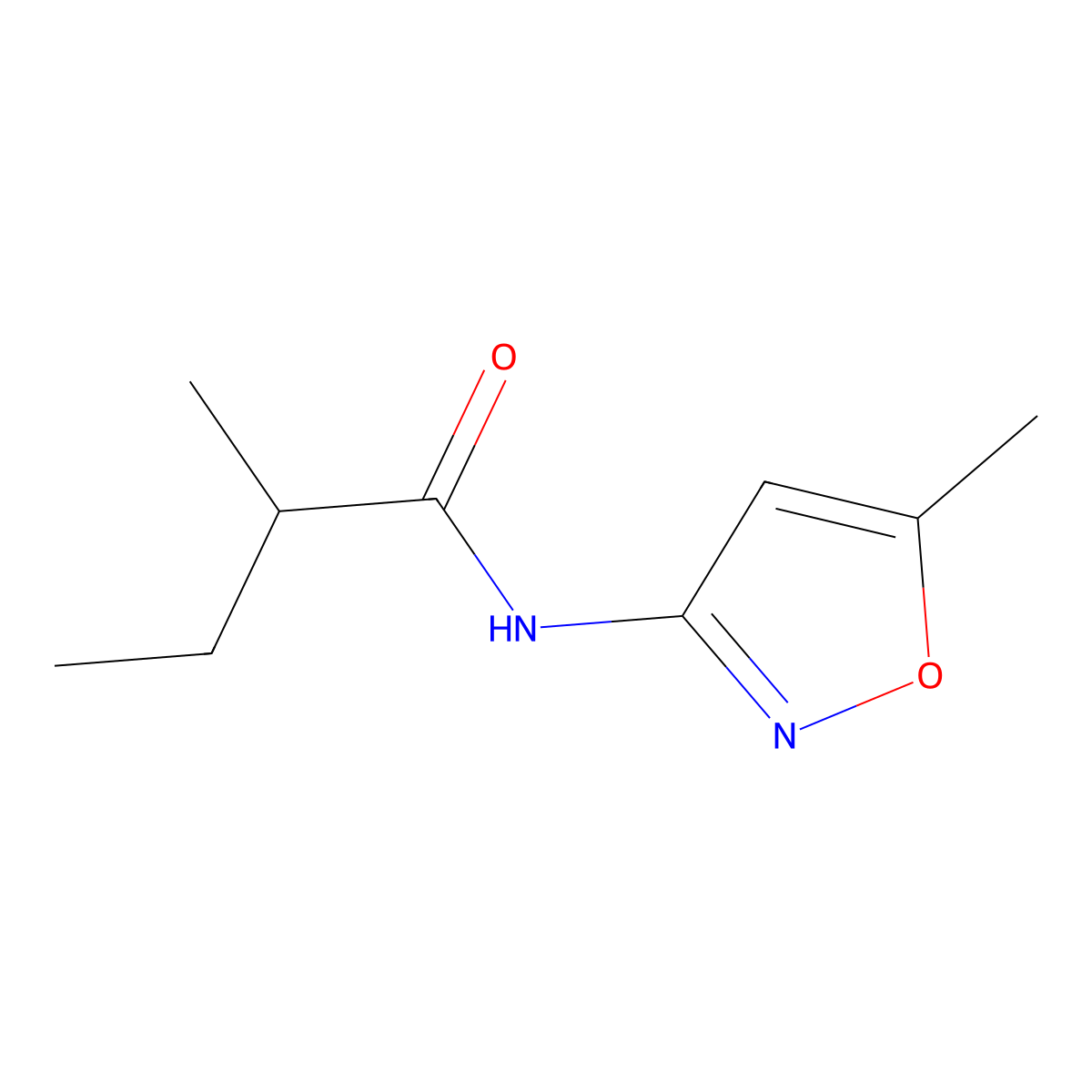 2-methyl-N-(5-methylisoxazol-3-yl)butanamide molecular structure, CAS 349541-02-2