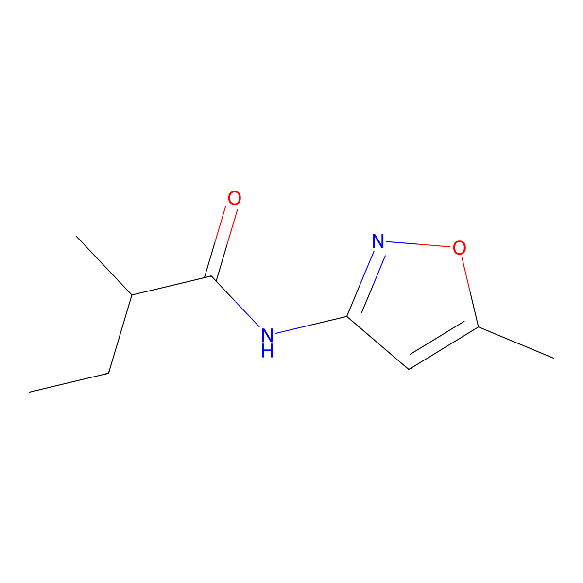 2-methyl-N-(5-methylisoxazol-3-yl)butanamide molecular structure, CAS 349541-02-2