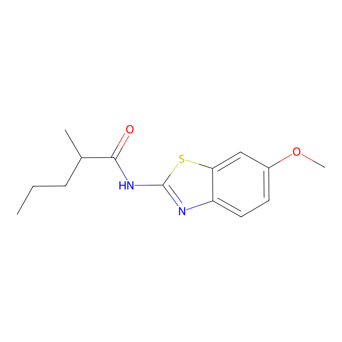 N-(6-methoxy-1,3-benzothiazol-2-yl)-2-methylpentanamide molecular structure, CAS 349541-77-1