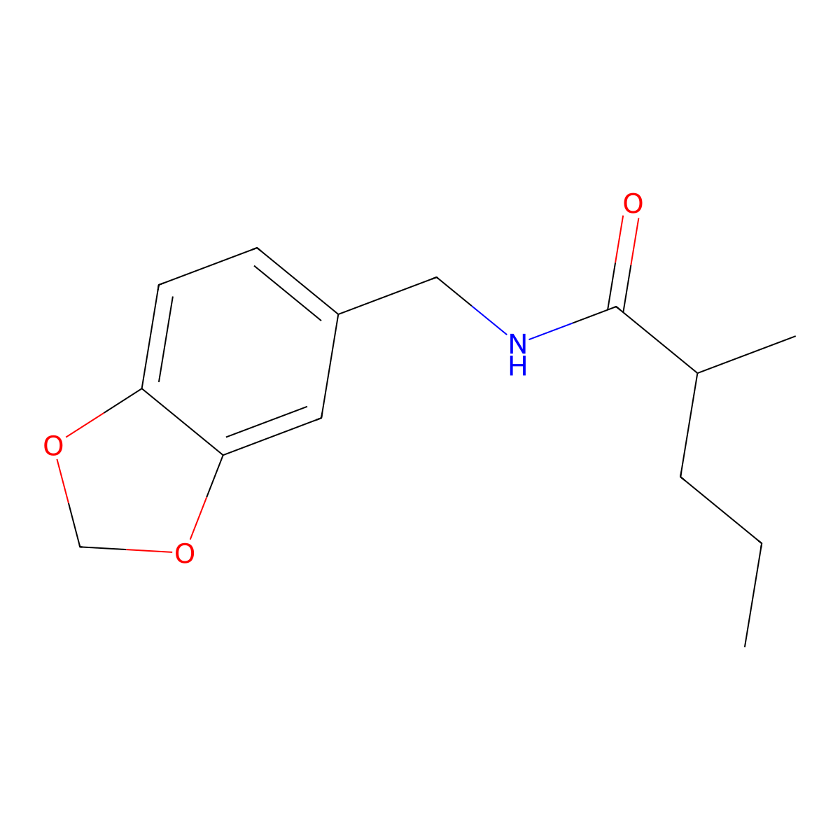 N-(1,3-benzodioxol-5-ylmethyl)-2-methylpentanamide molecular structure, CAS 349541-93-1