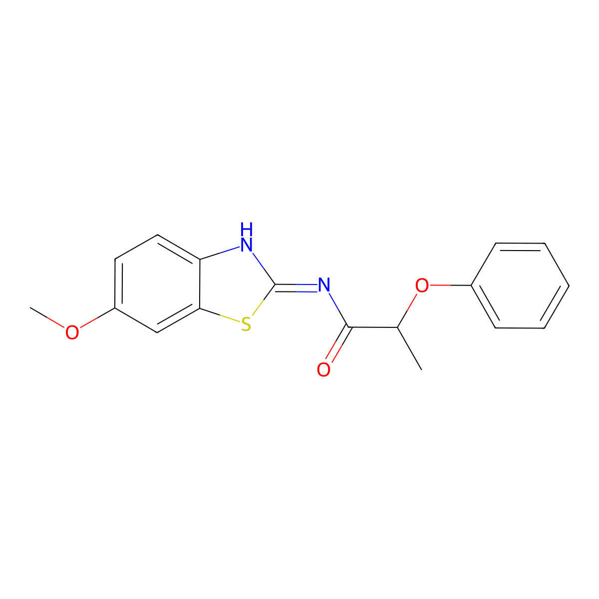 N-(6-methoxy-1,3-benzothiazol-2-yl)-2-phenoxypropanamide molecular structure, CAS 349542-11-6