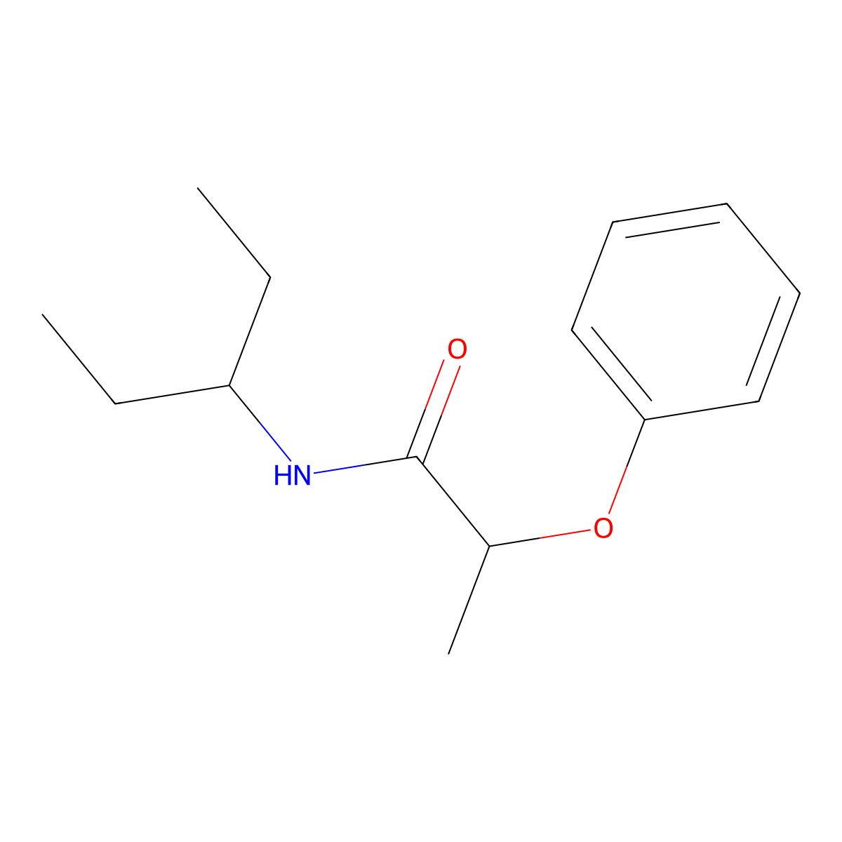 N-(pentan-3-yl)-2-phenoxypropanamide molecular structure, CAS 349542-20-7