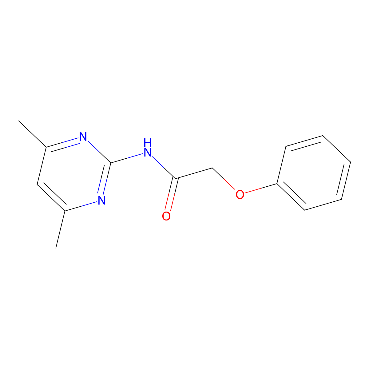 N-(4,6-dimethylpyrimidin-2-yl)-2-phenoxyacetamide molecular structure, CAS 349542-30-9