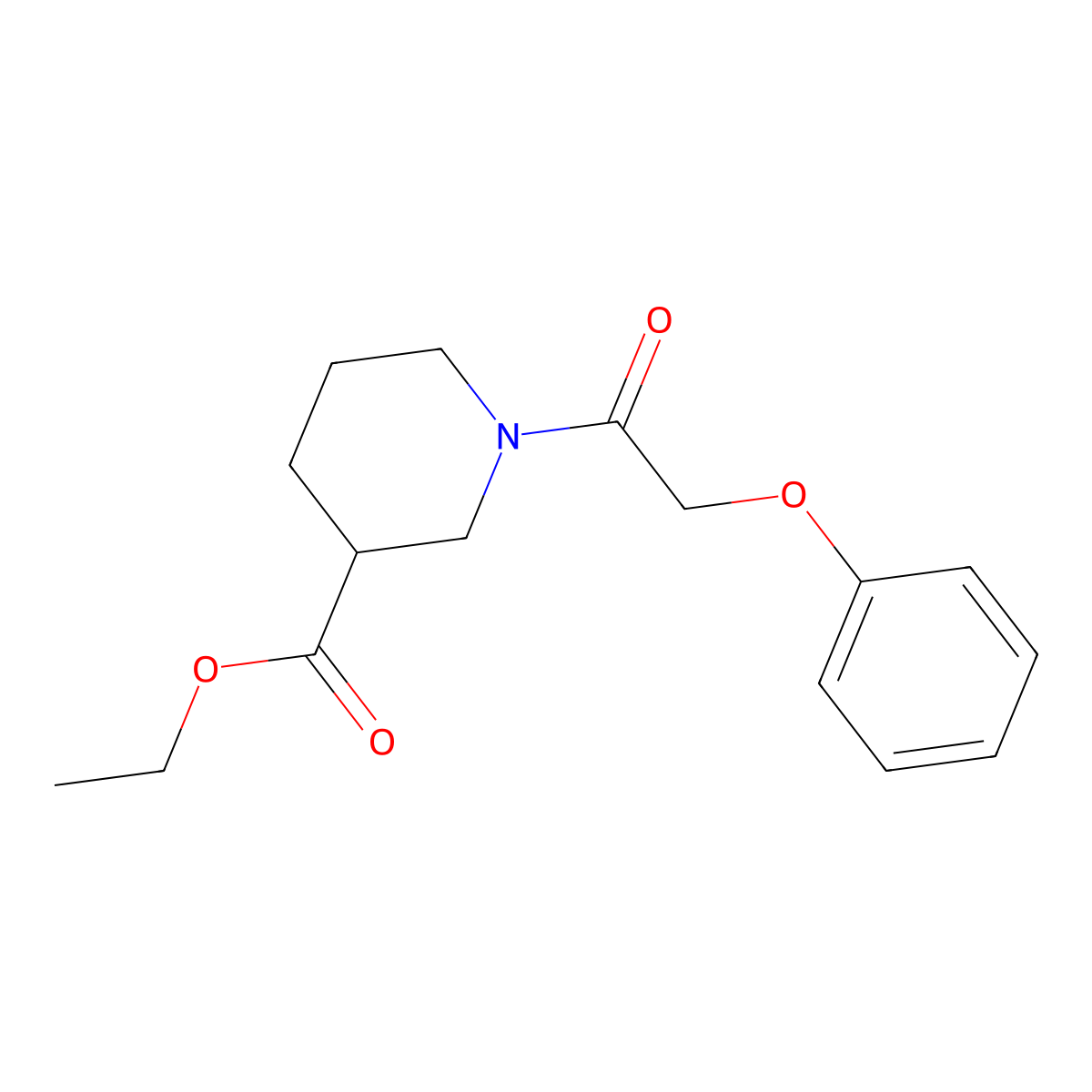 Ethyl 1-(2-phenoxyacetyl)piperidine-3-carboxylate molecular structure, CAS 349542-32-1