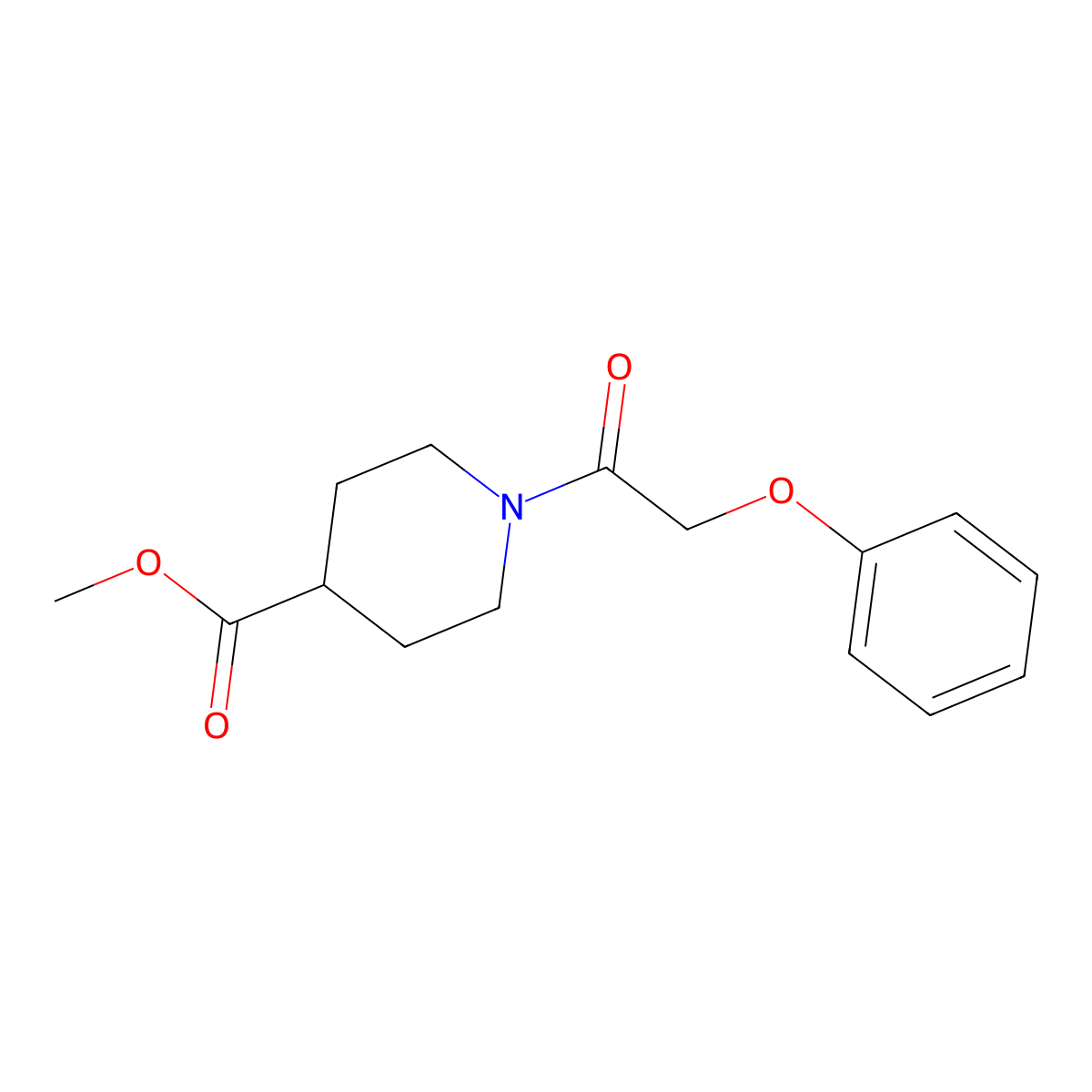 Methyl 1-(2-phenoxyacetyl)piperidine-4-carboxylate molecular structure, CAS 349542-35-4