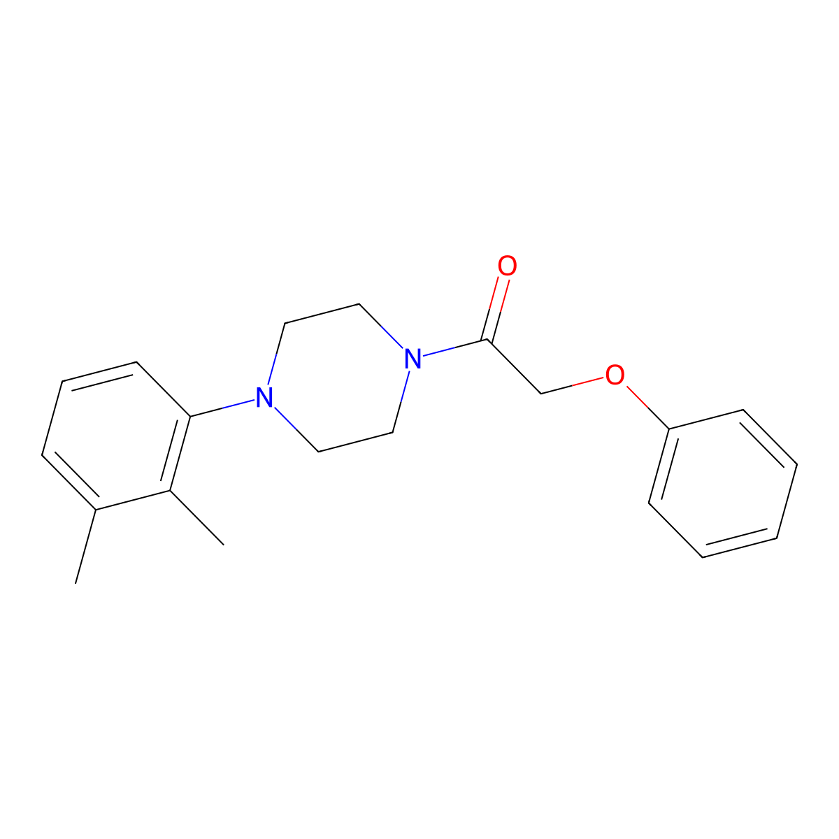 1-[4-(2,3-Dimethylphenyl)piperazin-1-yl]-2-phenoxyethanone molecular structure, CAS 349542-38-7