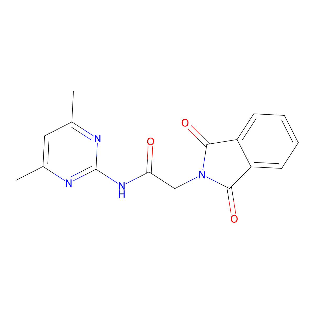 N-(4,6-dimethylpyrimidin-2-yl)-2-(1,3-dioxoisoindol-2-yl)acetamide molecular structure, CAS 349542-39-8