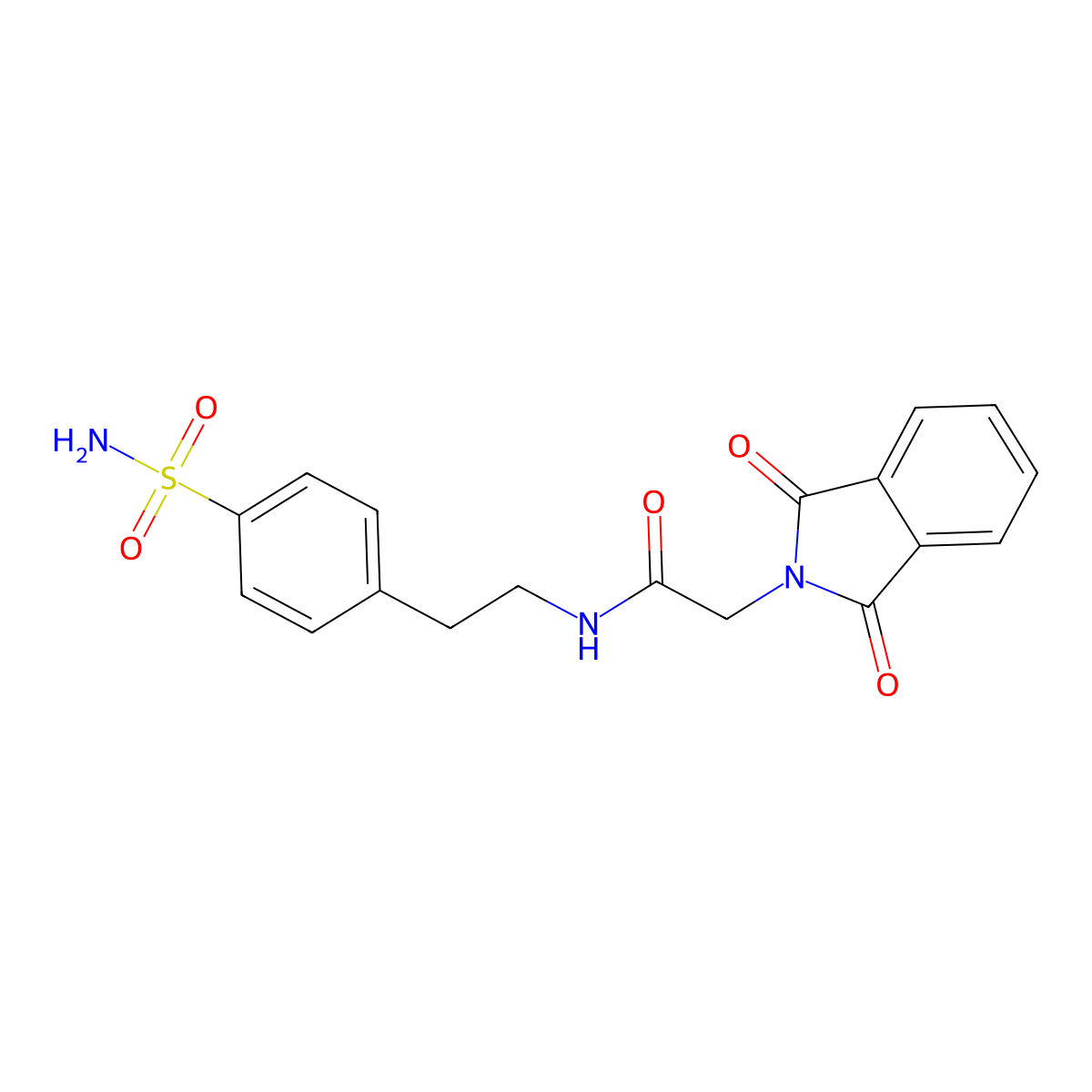 2-(1,3-dioxoisoindolin-2-yl)-N-(4-sulfamoylphenethyl)acetamide molecular structure, CAS 349542-40-1