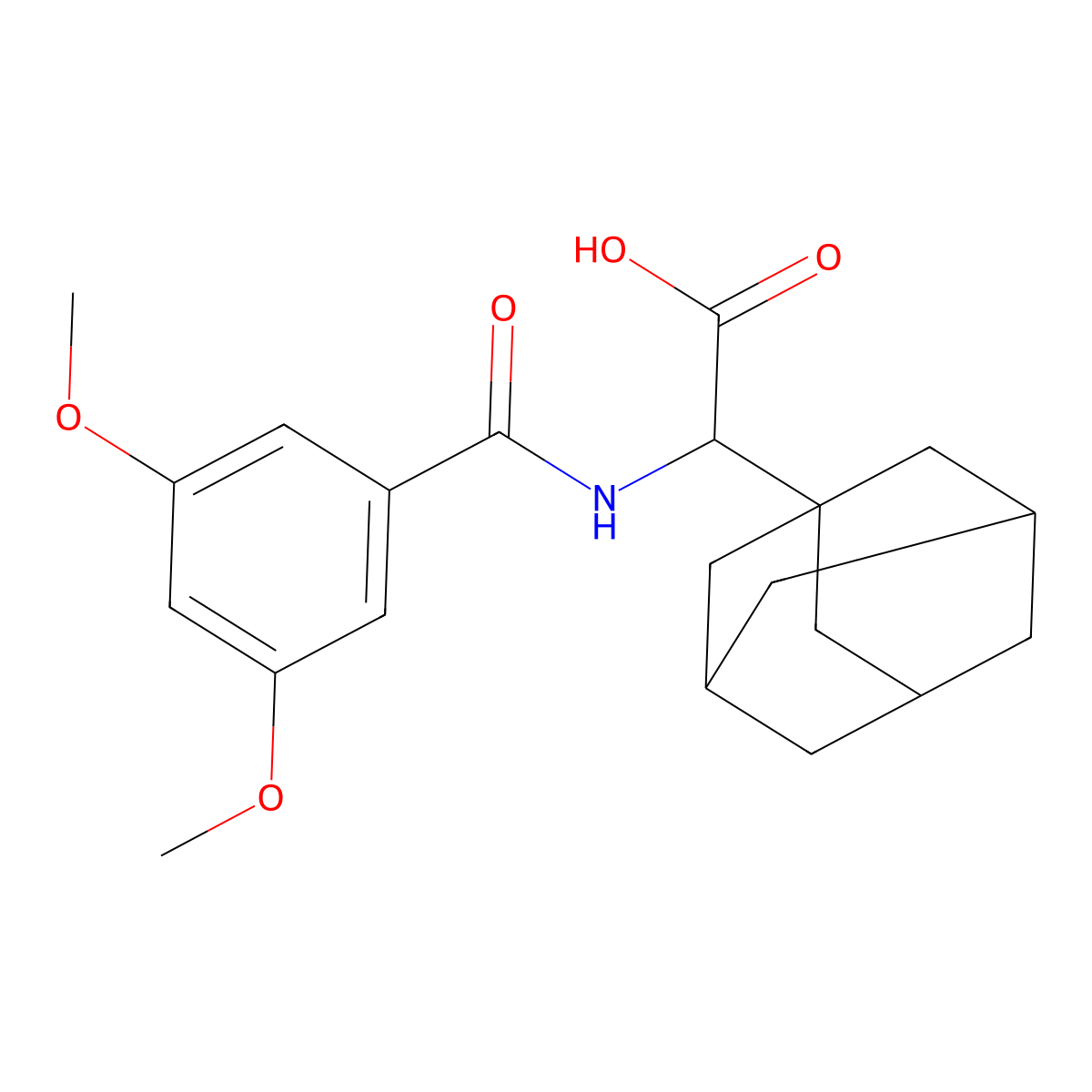 1-Adamantyl[(3,5-dimethoxybenzoyl)amino]acetic acid molecular structure, CAS 349549-30-0