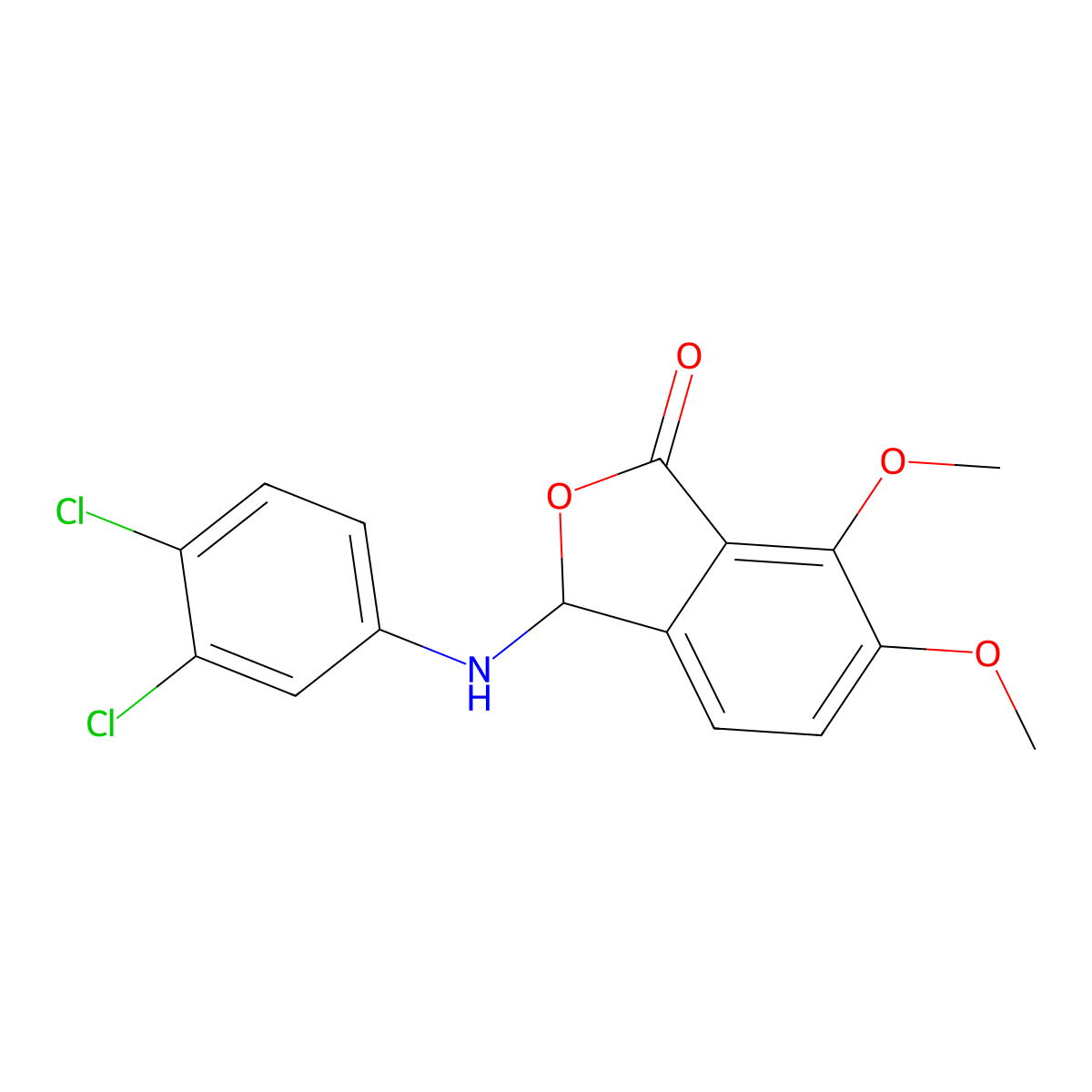 3-(3,4-dichloroanilino)-6,7-dimethoxy-1(3H)-isobenzofuranone molecular structure, CAS 349561-44-0