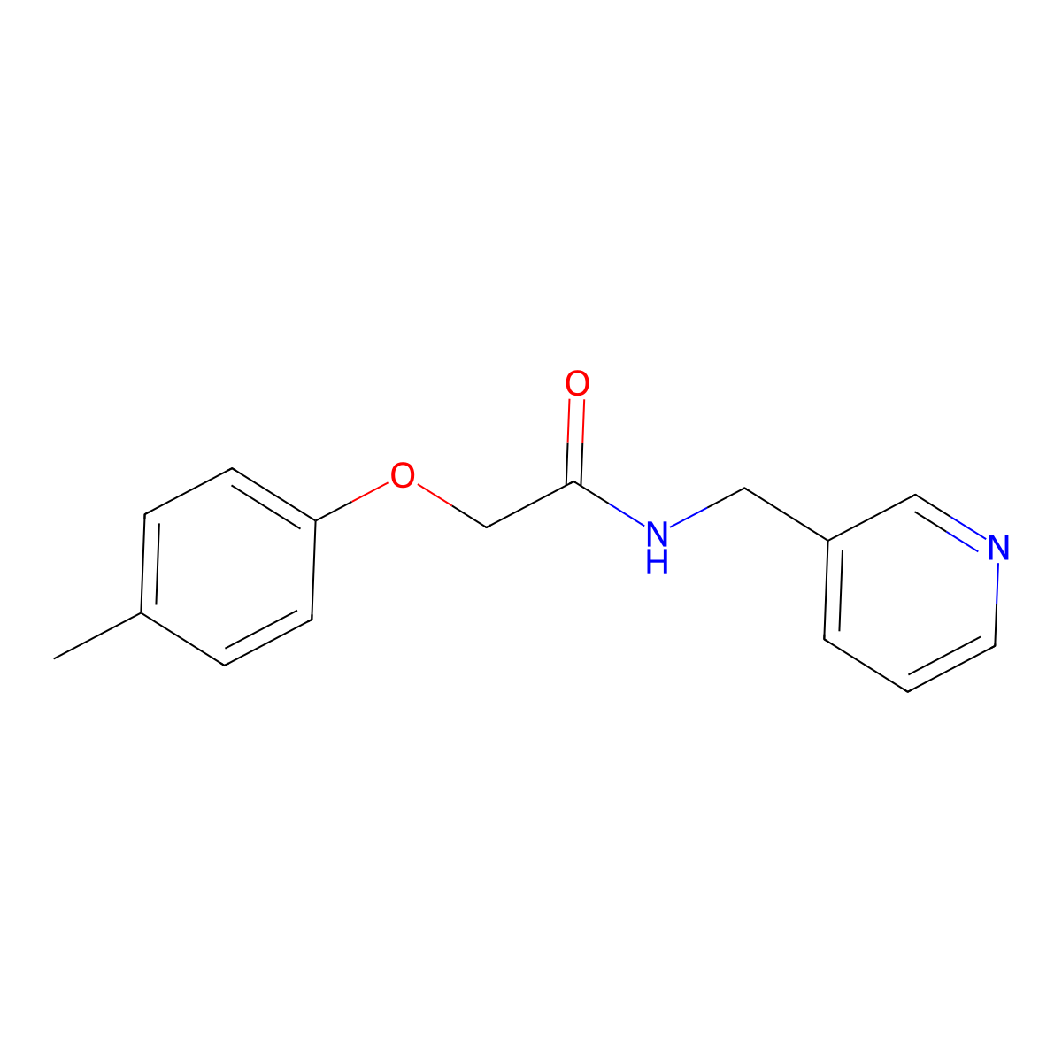 Acetamide, N-(pyridin-3-yl)methyl-2-p-tolyloxy- molecular structure, CAS 349564-21-2