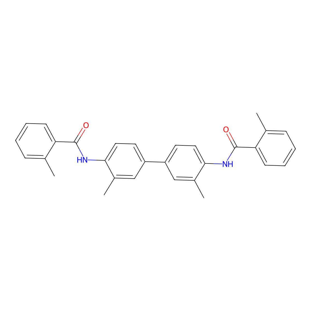 2-methyl-N-[2-methyl-4-[3-methyl-4-[(2-methylbenzoyl)amino]phenyl]phenyl]benzamide molecular structure, CAS 349565-51-1