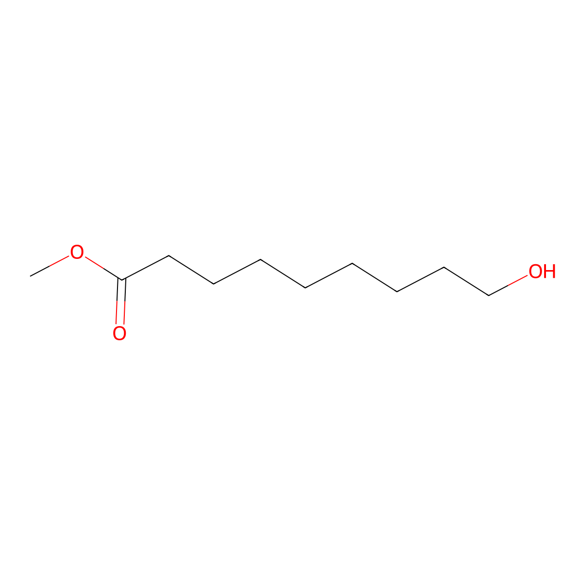 Nonanoic acid, 9-hydroxy-, methyl ester molecular structure, CAS 34957-73-8