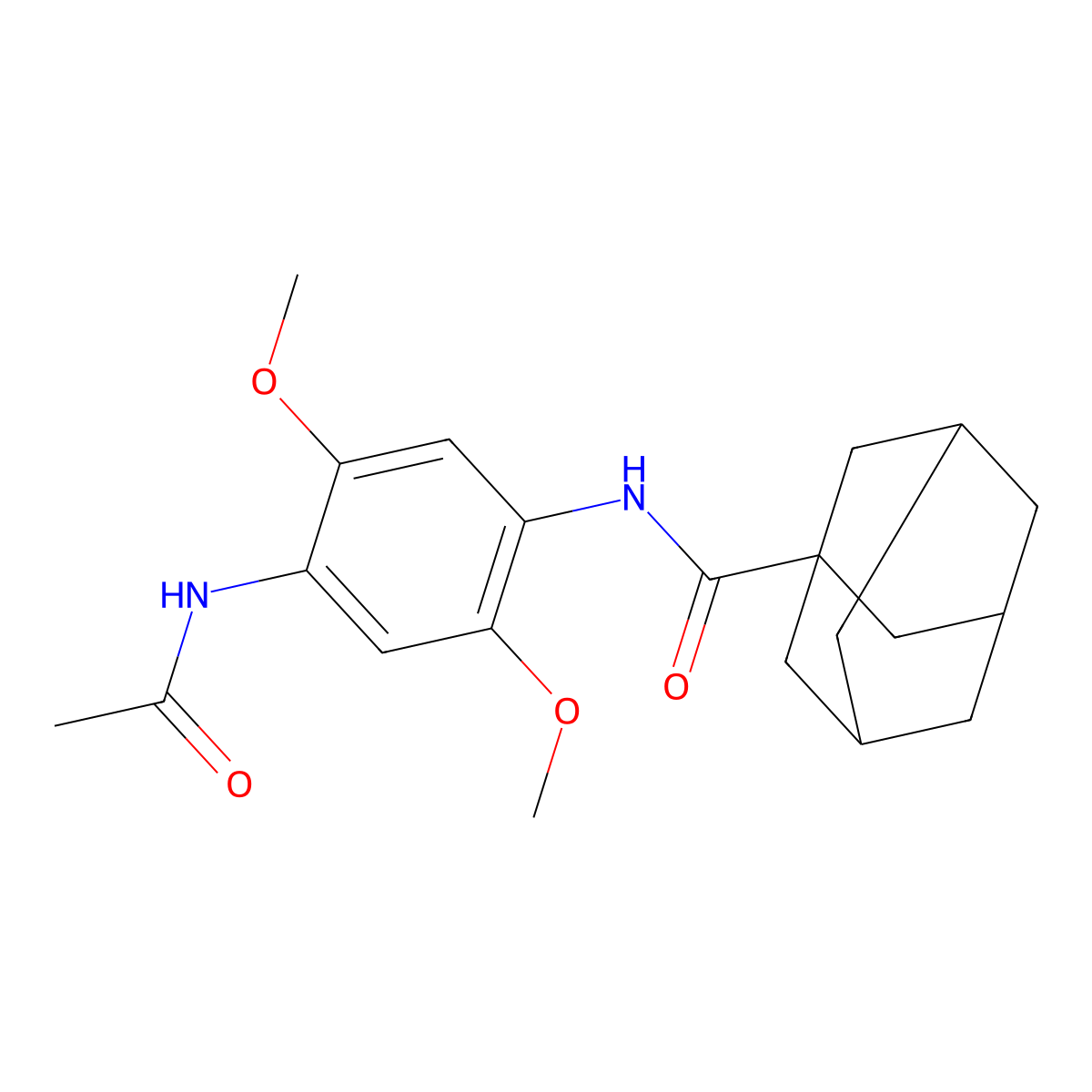 N-(4-acetamido-2,5-dimethoxyphenyl)adamantane-1-carboxamide molecular structure, CAS 349570-11-2