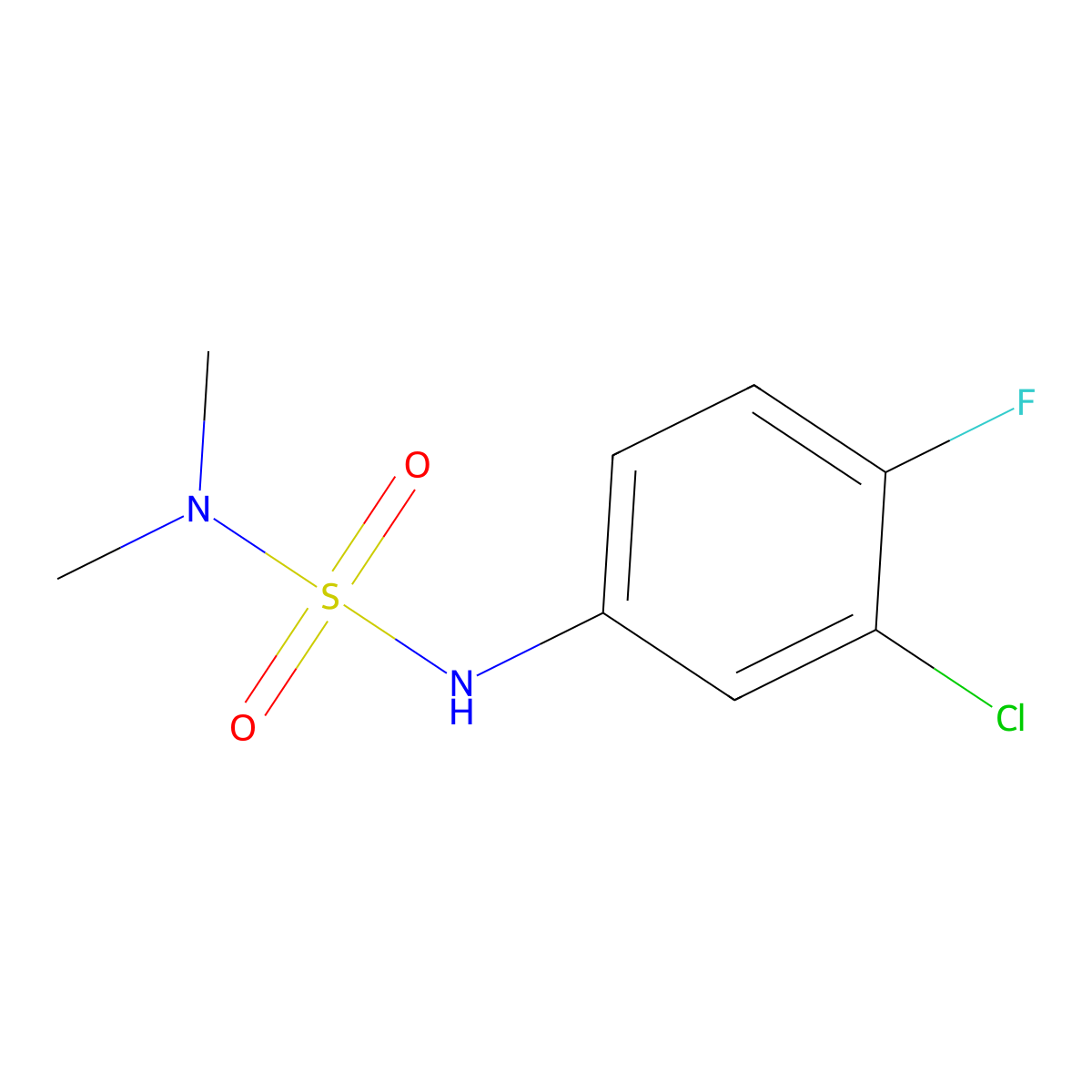 2-Chloro-4-(dimethylsulfamoylamino)-1-fluorobenzene molecular structure, CAS 349573-39-3