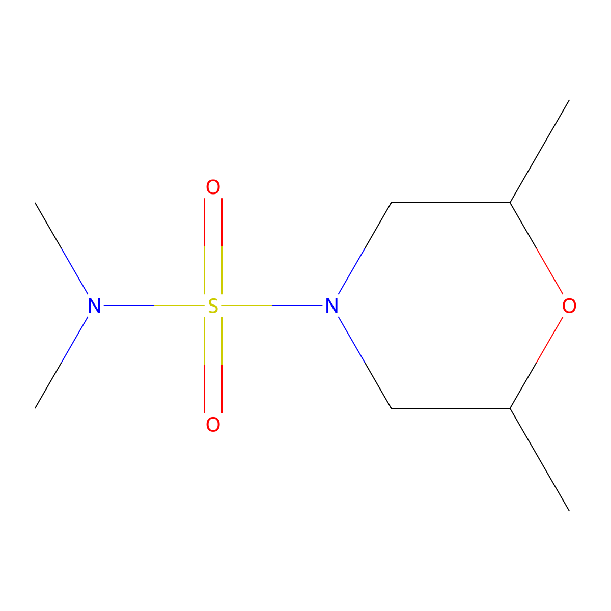 N,N,2,6-tetramethylmorpholine-4-sulfonamide molecular structure, CAS 349573-44-0