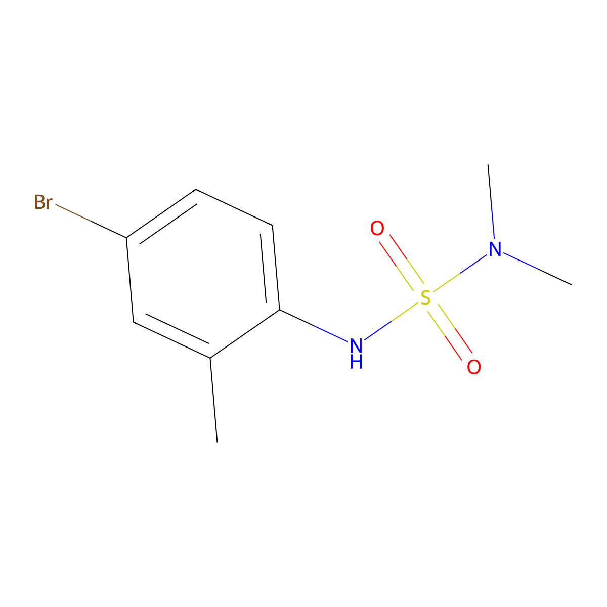 4-Bromo-1-(dimethylsulfamoylamino)-2-methylbenzene molecular structure, CAS 349573-47-3