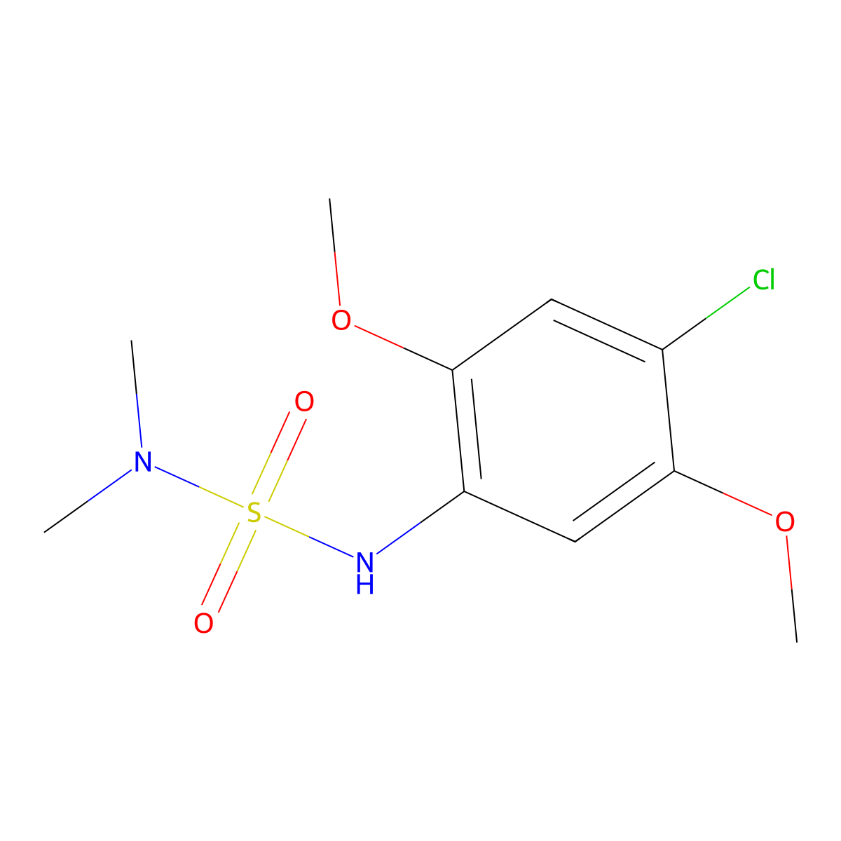 1-Chloro-4-(dimethylsulfamoylamino)-2,5-dimethoxybenzene molecular structure, CAS 349573-78-0
