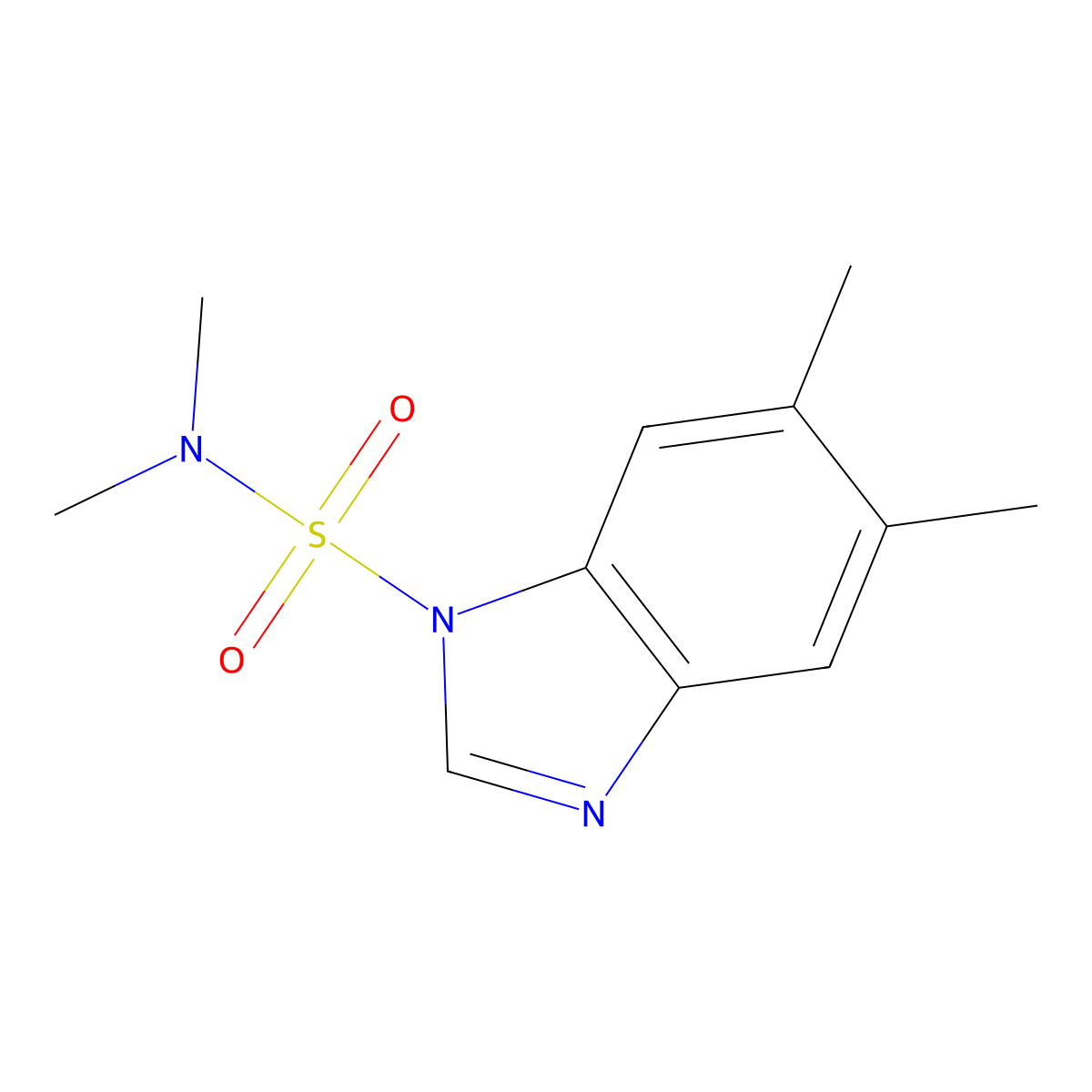 N,N,5,6-tetramethyl-1H-benzimidazole-1-sulfonamide molecular structure, CAS 349573-96-2