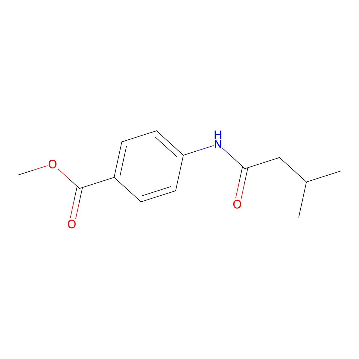 Methyl 4-[(3-methylbutanoyl)amino]benzoate molecular structure, CAS 349574-09-0