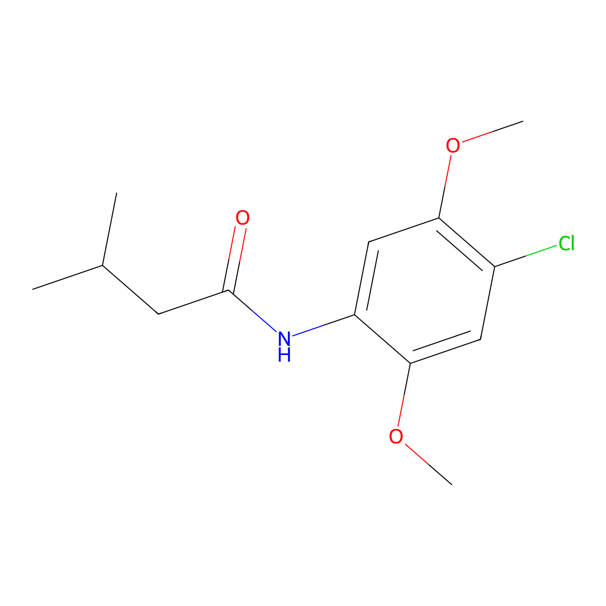 N-(4-chloro-2,5-dimethoxyphenyl)-3-methylbutanamide molecular structure, CAS 349574-51-2