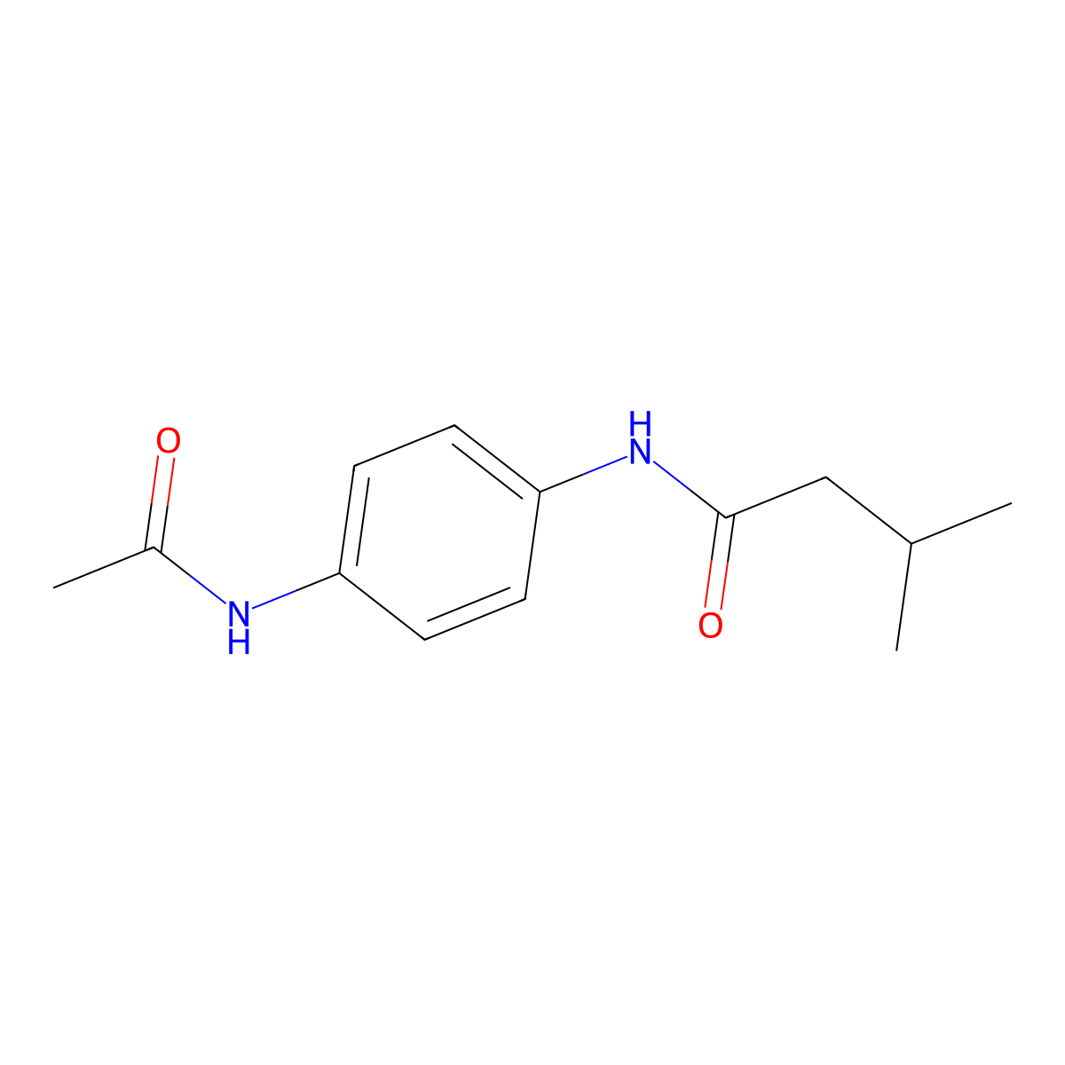 N-(4-acetamidophenyl)-3-methylbutanamide molecular structure, CAS 349574-58-9
