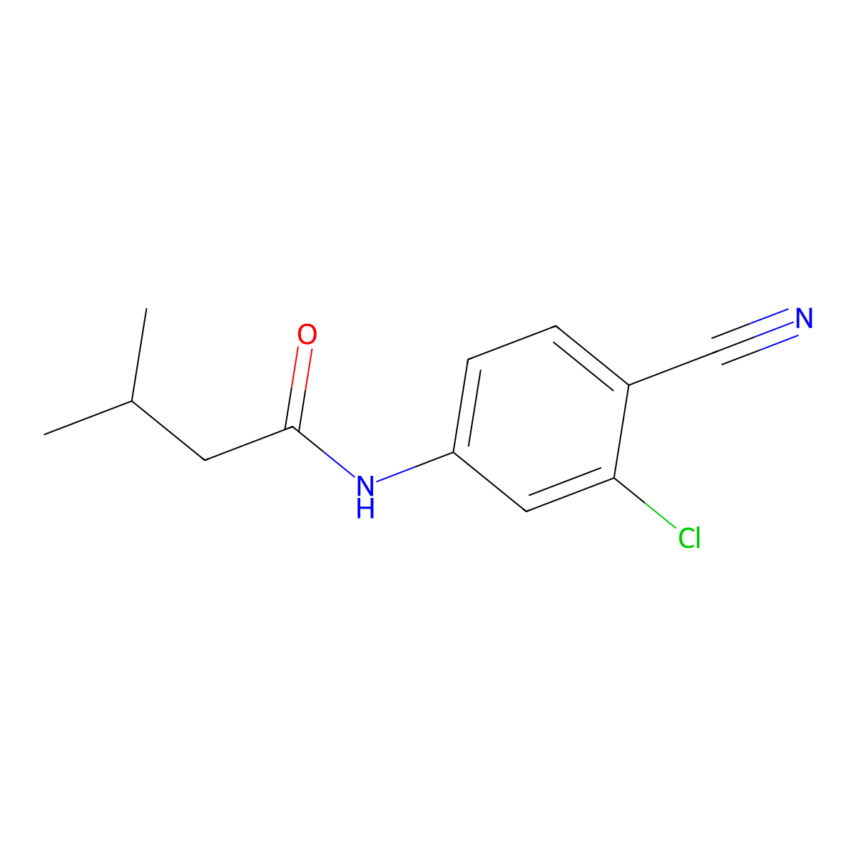 N-(3-chloro-4-cyanophenyl)-3-methylbutanamide molecular structure, CAS 349574-60-3
