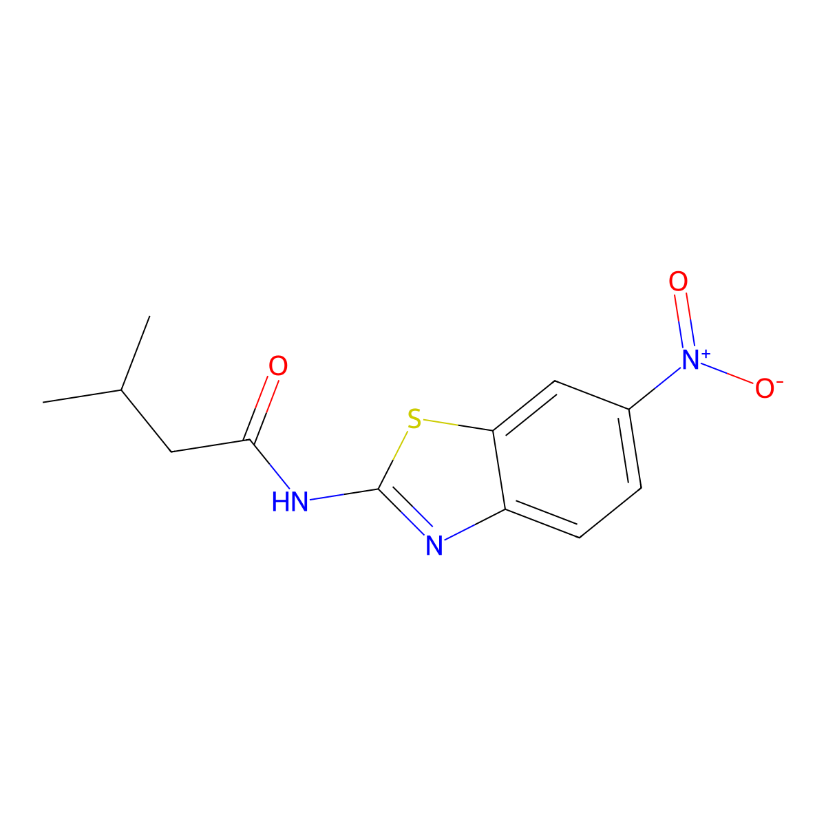 3-methyl-N-(6-nitro-1,3-benzothiazol-2-yl)butanamide molecular structure, CAS 349574-63-6