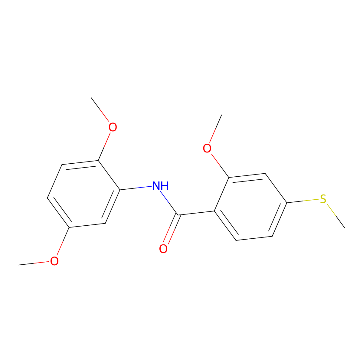 N-(2,5-dimethoxyphenyl)-2-methoxy-4-(methylsulfanyl)benzamide molecular structure, CAS 349575-24-2