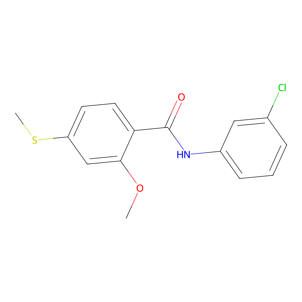 N-(3-chlorophenyl)-2-methoxy-4-(methylsulfanyl)benzamide molecular structure, CAS 349575-45-7