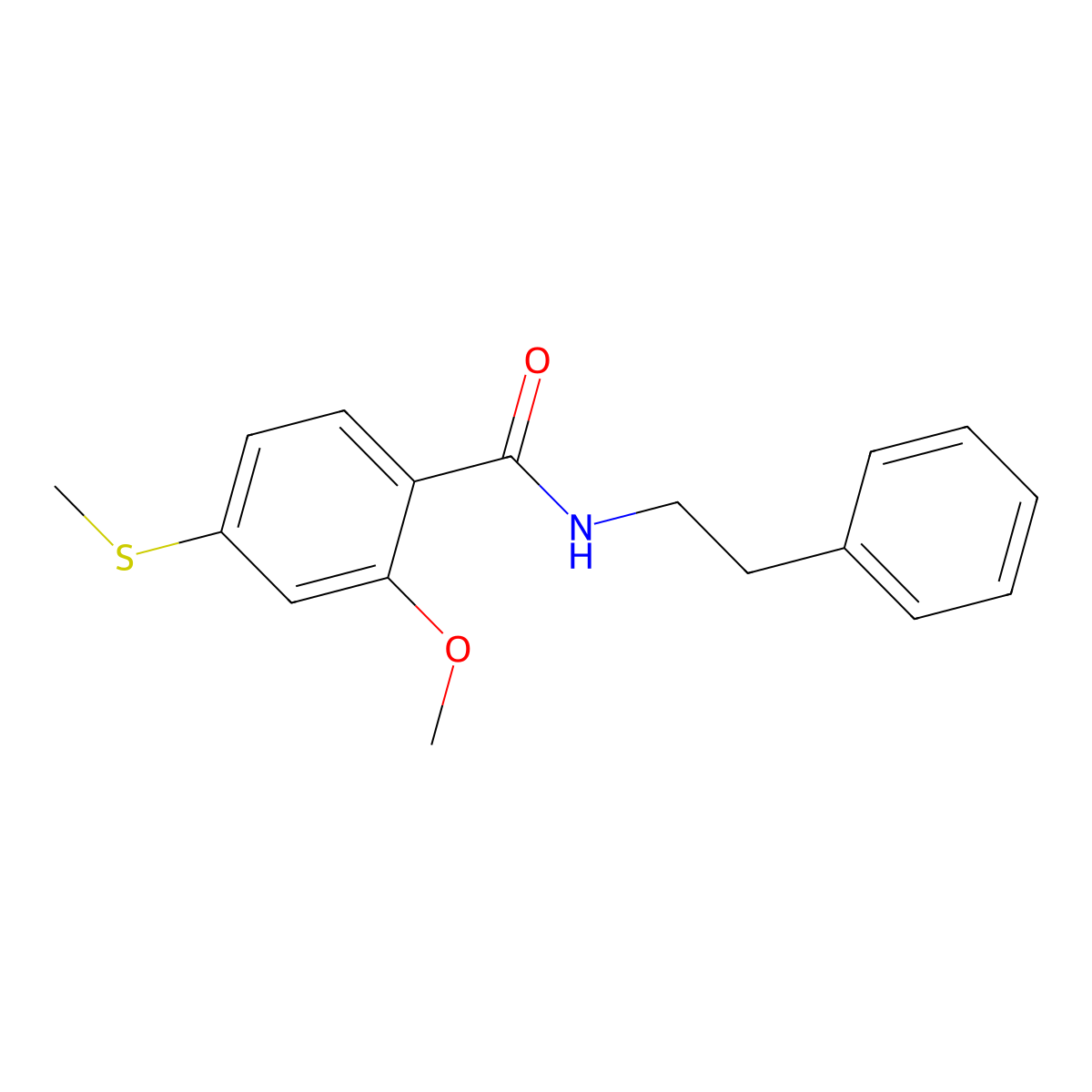 2-methoxy-4-(methylthio)-N-(2-phenylethyl)benzamide molecular structure, CAS 349575-47-9