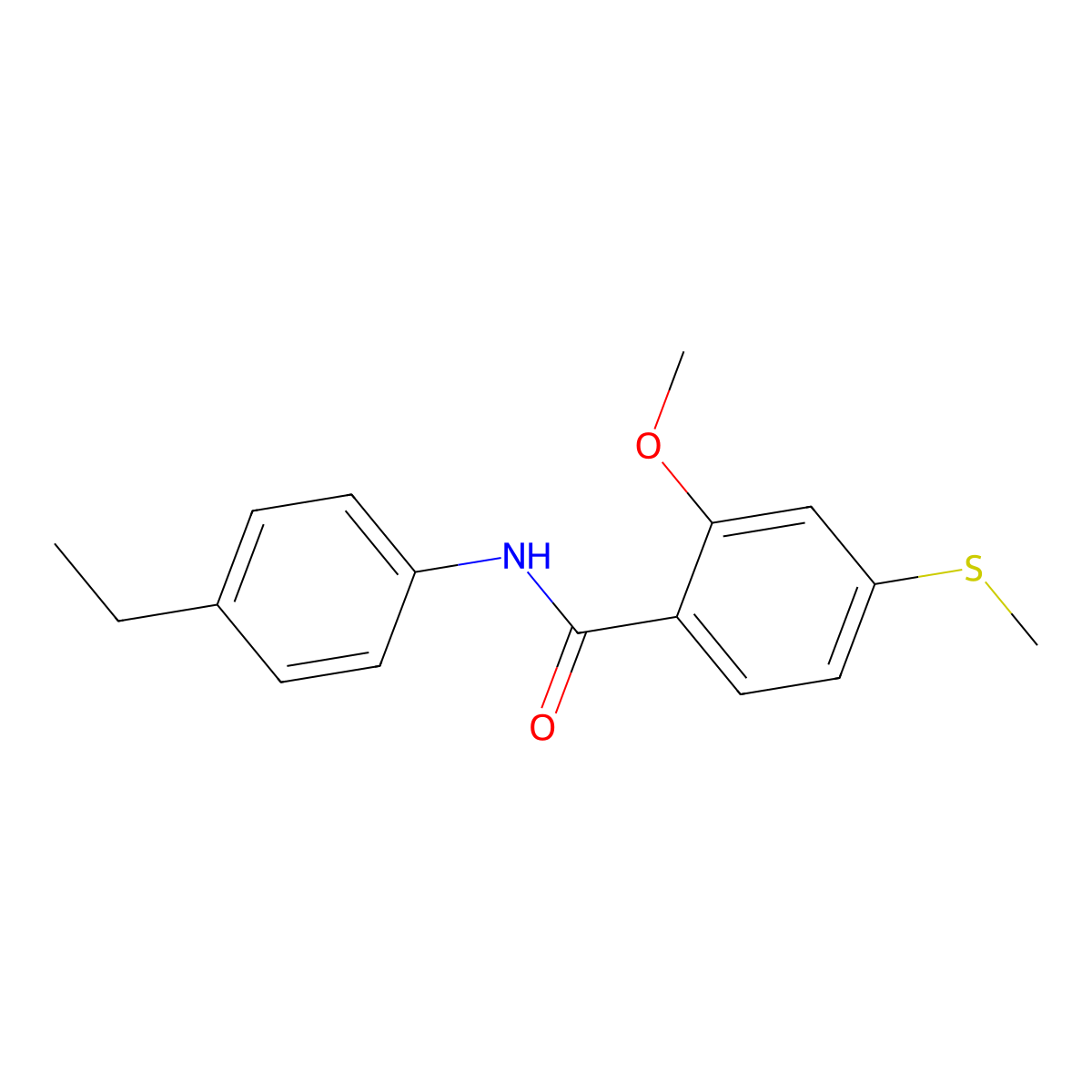 N-(4-ethylphenyl)-2-methoxy-4-(methylsulfanyl)benzamide molecular structure, CAS 349575-67-3