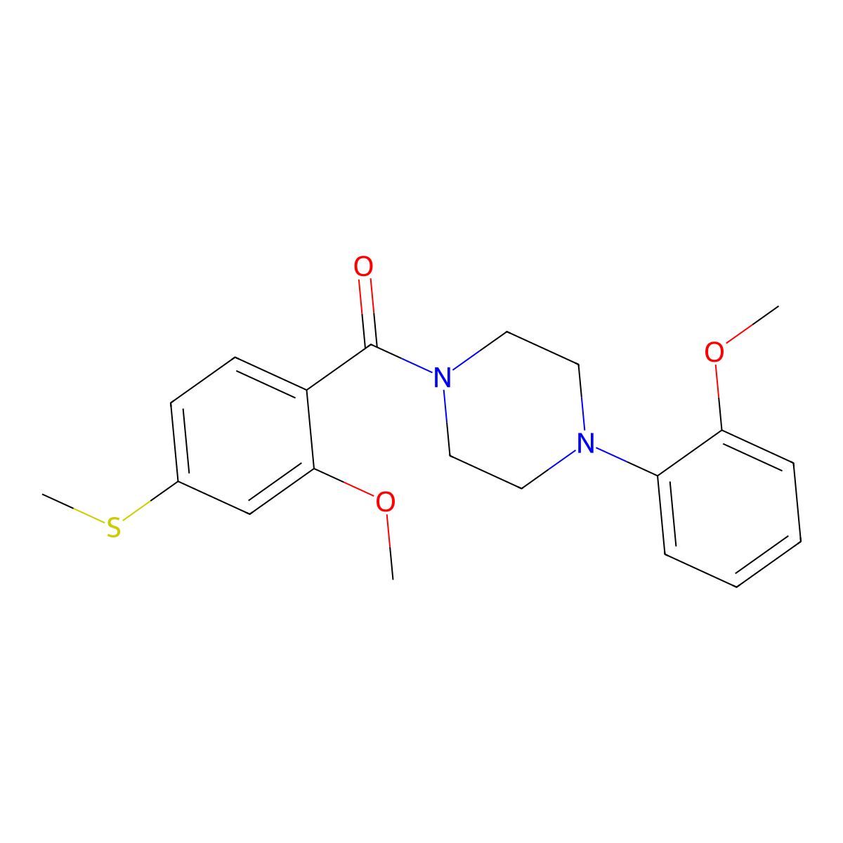 1-[2-Methoxy-4-(methylsulfanyl)benzoyl]-4-(2-methoxyphenyl)piperazine molecular structure, CAS 349575-77-5