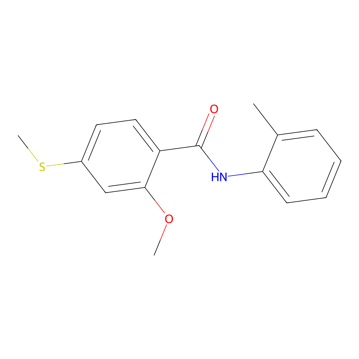 2-methoxy-N-(2-methylphenyl)-4-(methylsulfanyl)benzamide molecular structure, CAS 349575-80-0