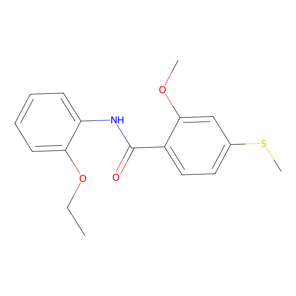 N-(2-ethoxyphenyl)-2-methoxy-4-(methylsulfanyl)benzamide molecular structure, CAS 349575-83-3